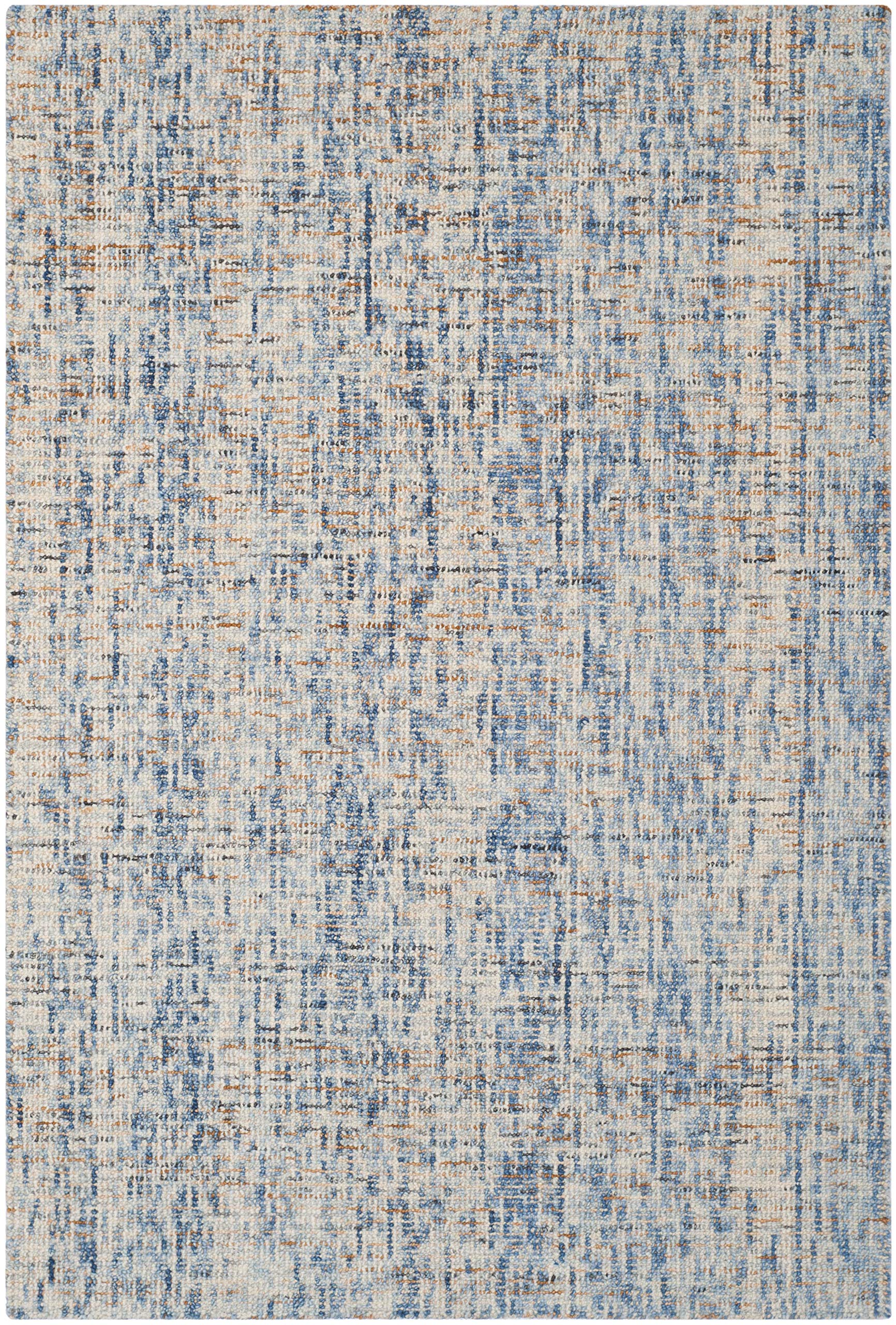 SAFAVIEH Abstract Collection Accent Rug - 2' x 3', Dark Blue & Rust, Handmade Wool, Ideal for High Traffic Areas in Entryway, Li